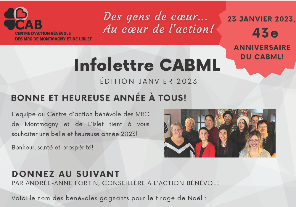 Infolettre CABML édition janvier 2023